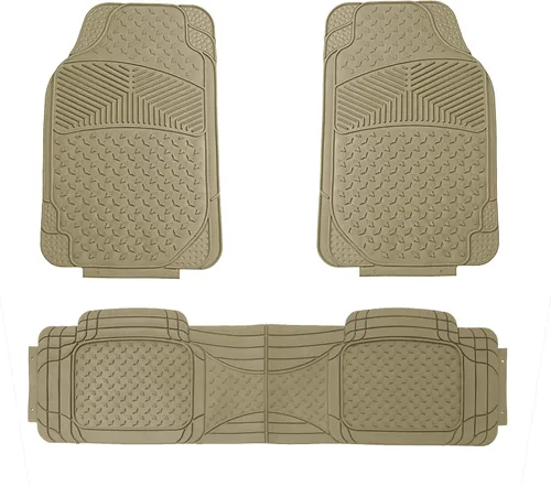 Alfombrillas para automóviles color tostado beige sólido ClimaProof protección para todas las estaciones ajuste universal para la mayoría de