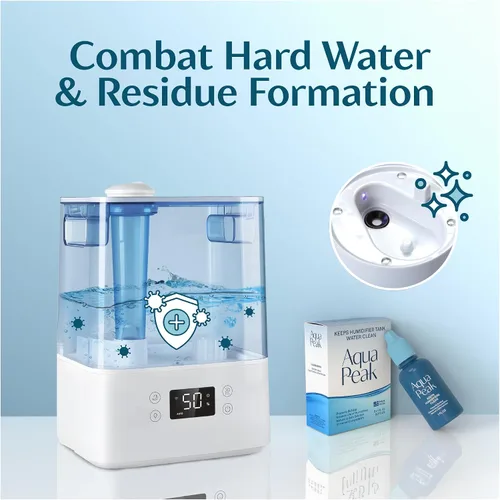 Miniatura 2 de Paquete de 2 gotas para humidificador para un tanque limpio - Más de 400 usos - Limpiador de humidificador de grado alimenticio - Retrasa