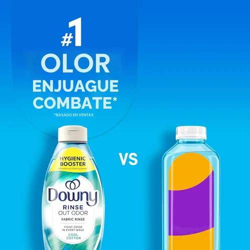 Miniatura 7 de Downy Rinse - Removedor de olores de lavandería, aroma de algodón fresco, suavizante de tela y enjuague para eliminar olores de lavandería, combate