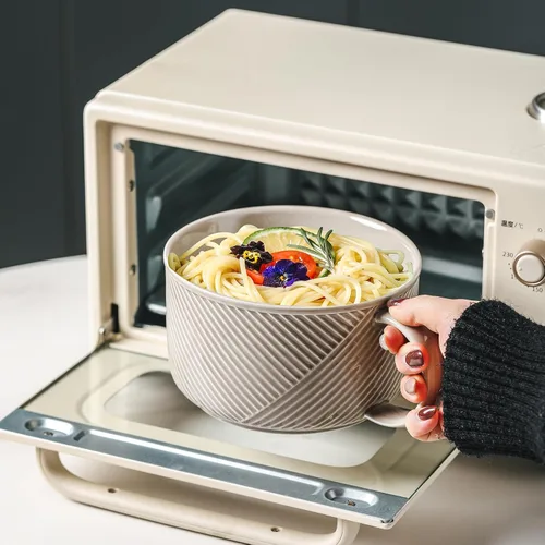 Miniatura 3 de Tazón de sopa de cerámica con asa: taza extra grande apta para microondas de 38 onzas para avena, cereales, desayuno, preparación de comidas