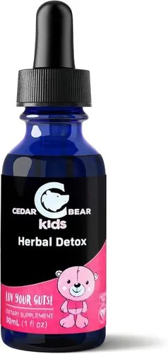 Cedar Bear Herbal Detox for Kids es un suplemento herbario líquido que ayuda al sistema inmunológico y protege los órganos que a menudo se ven