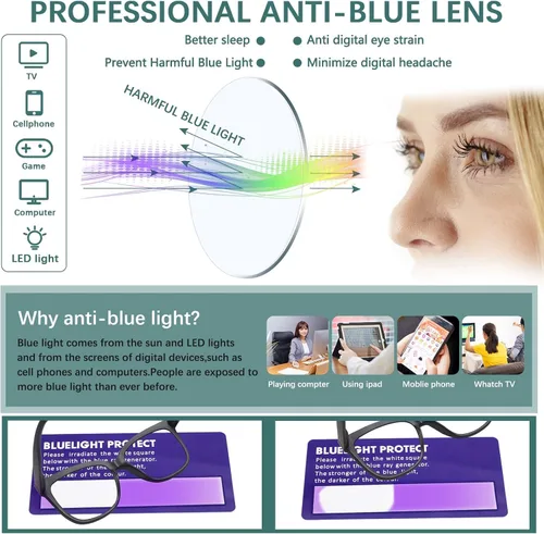 Miniatura 4 de Paquete de 6 lentes de lectura estilo Oprah para mujeres y hombres, bloqueo de luz azul, cuadrados de gran tamaño, para lectura de computadora