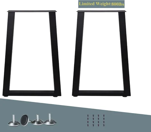 Miniatura 3 de Patas de metal para mesa, marco de escritorio de tubo cuadrado resistente, mesa de comedor moderna / patas de mesa auxiliar, juego de 2 (U)