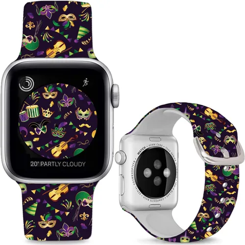 Miniatura 16 de Correas de silicona suaves compatibles con Apple Watch Band de 1.496 in 1.575 in 1.614 in 1.654 in 1.732 in 1.772 in 1.811 in 1.929 in, correa