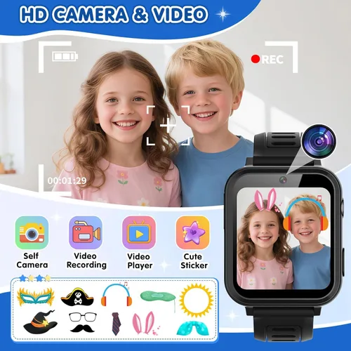 Miniatura 4 de MOFGDNI Reloj inteligente para niños con 39 juegos, pantalla táctil, cámara, video, reproductor de música, podómetro, calculadora, calendario