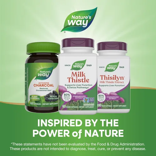 Miniatura 7 de Nature's Way Cardo Mariano, apoya la función hepática y las vías de desintoxicación del hígado*, 175 mg de extracto de semilla de cardo mariano 5460