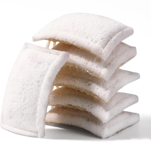 Miniatura 10 de JOYMOOP Esponja de cocina de dibujos animados, esponjas de celulosa para limpieza, esponjas antiarañazos para lavar platos, esponja reutilizable