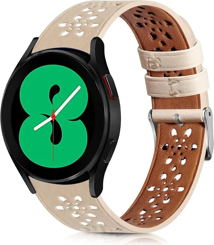 Correa de cuero de encaje suave de 0.78 pulgadas compatible con Samsung Galaxy Watch 7/6/5/4 de 1.575 pulgadas, 1.732 pulgadas, Samsung Galaxy Watch