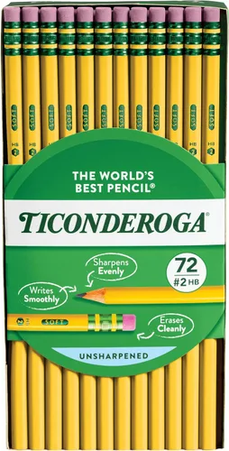 Miniatura 13 de Ticonderoga Lápices de madera, preafilados, 2 HB suaves, amarillos, 12