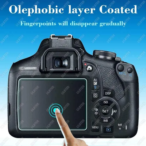 Miniatura 4 de ULBTER Protector de pantalla para cámara Canon EOS Rebel T7 T6 T5 2000D y cubierta de zapata caliente, [2+3 unidades] 0.012 in 9H dureza vidrio