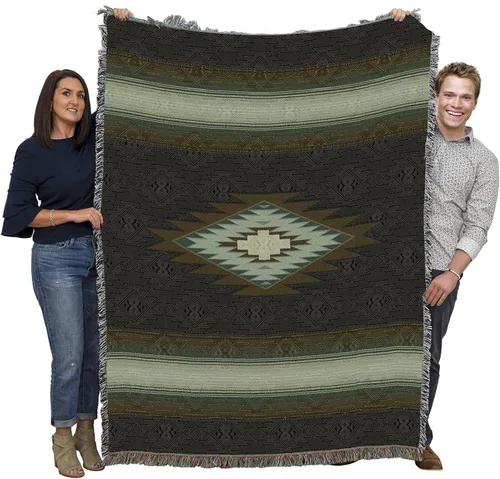 Miniatura 22 de Pure Country Weavers Manta Baja – Inspirada en los nativos americanos del suroeste – Manta de regalo tejida de algodón – Fabricada en los Estados