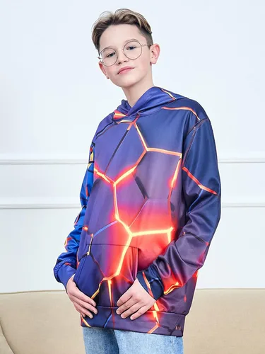 Miniatura 2 de UNICOMIDEA - Sudadera unisex para niños con estampado 3D, sudadera con bolsillo para 3-15 años