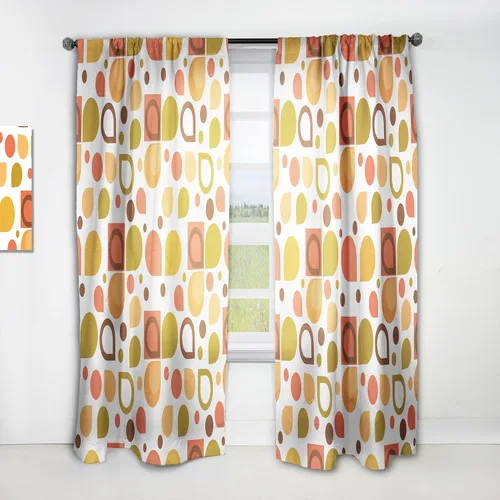 Miniatura 11 de DesignQ Cortinas con patrón hexagonal retro IX para dormitorio, cortinas para sala de estar, cortinas con aislamiento térmico, panel individual, 52
