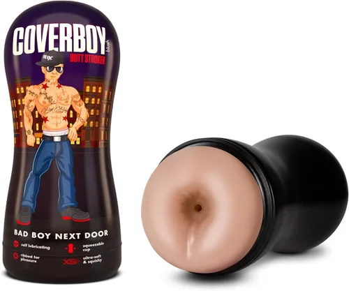 Blush Coverboy Bad Boy Next Door 7.5" Masturbador autolubricante de bolsillo, realista para hombres, manga con textura acanalada, sensación similar