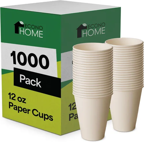 Miniatura 9 de EconoHome Paquete de 50 tazas de papel desechables para café de 8 onzas - Tazas de papel para bebidas calientes y frías, té, agua y jugo