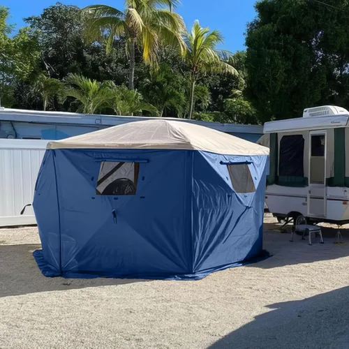 Miniatura 2 de Clam Paneles de viento y sol de ajuste rápido, paquete de 3 – Paredes laterales azul pizarra – Se adapta a viajeros, aventureros y escapes