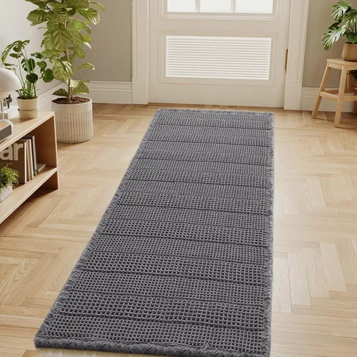 Miniatura 16 de H.VERSAILTEX Alfombra de baño de goma eva súper absorbente, alfombras de baño antideslizantes para piso de baño, alfombras de baño lavables a Crema
