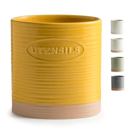 Miniatura 15 de YHOSSEUN Juego de 2 soportes para utensilios de cocina, de cerámica para encimera de cocina, 6.7 pulgadas + 5.1 pulgadas, soporte para espátula