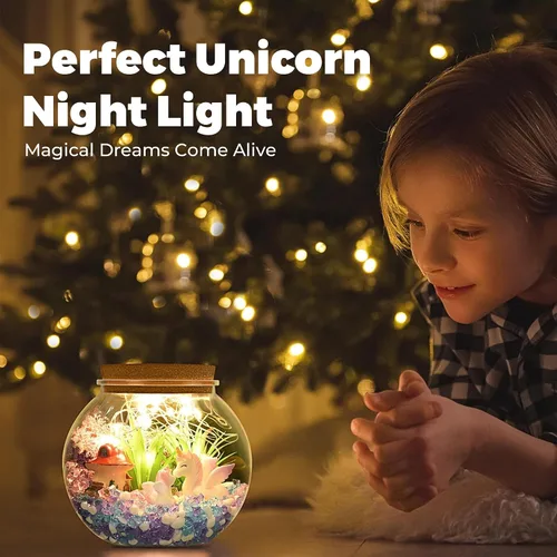 Miniatura 3 de Regalos de unicornio para niñas - Kit de terrario de unicornio iluminado para niños - Juguetes de arte y manualidades de unicornio DIY - Regalos