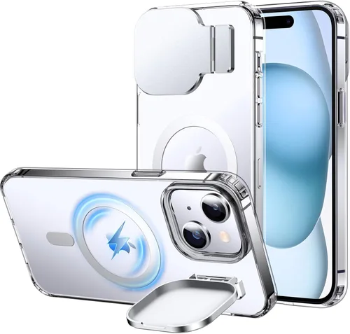 Miniatura 10 de Silverback Funda para iPhone 14 Pro Max con funda para cámara, compatible con MagSafe, con soporte integrado, funda magnética translúcida mate a