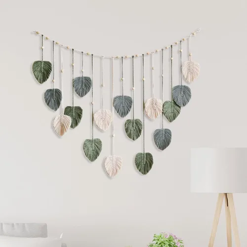 Miniatura 3 de Tapiz tejido de macramé para colgar en la pared, estilo bohemio, con clips para fotos, decoración del hogar, decoración de pared nórdica, borlas