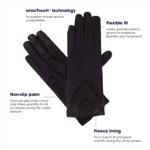 Miniatura 6 de isotoner Guantes de invierno de elastano para mujer con forro polar cálido y detalles de cheurón