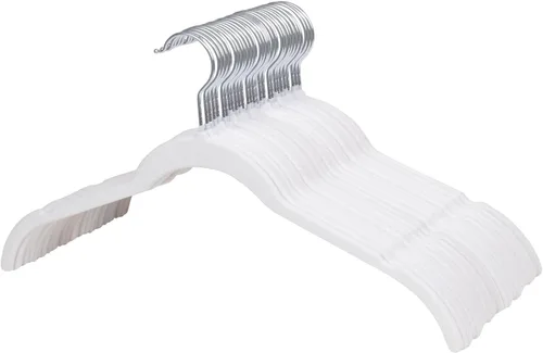 ManGotree Paquete de 50 perchas de terciopelo para camisas para mujer, perchas de traje de 16.5 pulgadas con gancho giratorio de 360°, percha