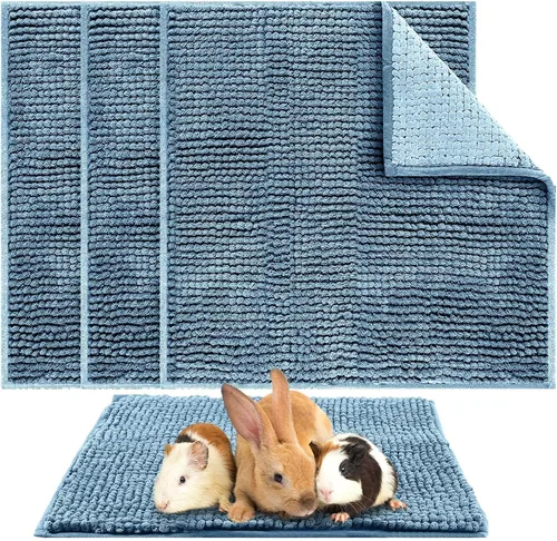 Miniatura 19 de Amylove 4 Piezas Forro de Jaula para Conejo de Indias Ropa de Cama para Conejo de Indias Alfombrilla para Puerta de Perro para Patas de Mascotas
