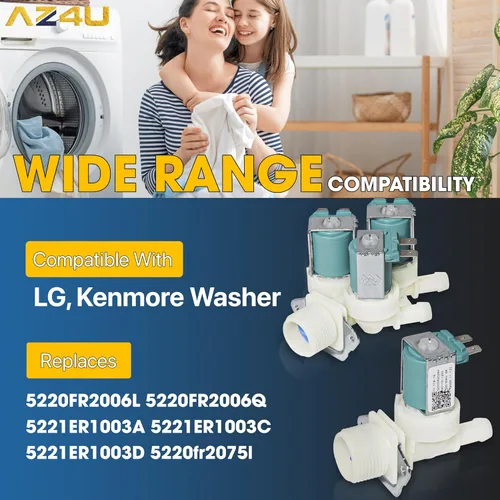 Miniatura 4 de AZ4U La válvula de entrada de agua de la lavadora fría 5220FR2075L y caliente 5220FR2006H reemplaza 5220FR2006L 5220FR2006Q 5221ER1003A 5221ER1003C