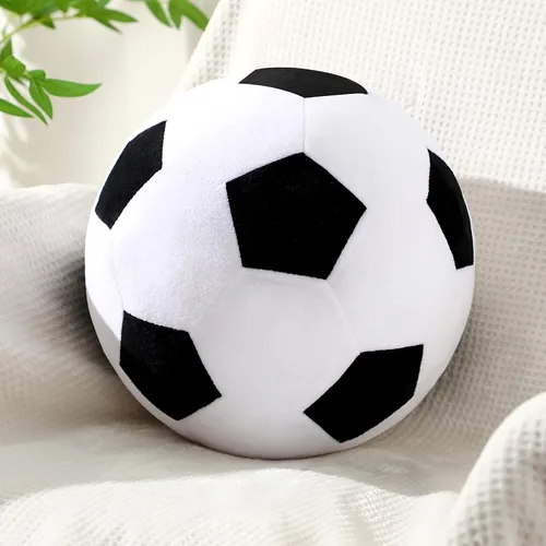 Miniatura 8 de Yousoontic Almohada de baloncesto de 10.8 pulgadas, cojín redondo esponjoso con forma de baloncesto, almohada de felpa para decoración de sofá