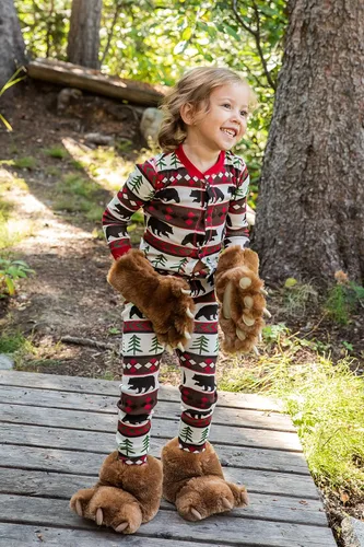 Miniatura 4 de Lazy One - Pantuflas con diseño de garra de animal para niños y adultos, disfraz divertido para niños, cálidas pantuflas peludas