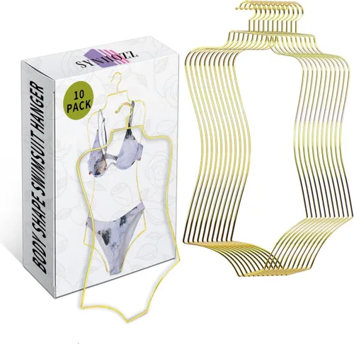Miniatura 9 de Perchas de alambre para traje de baño, perchas de metal con forma de cuerpo (de mayor tamaño), perchas de metal para lencería de bikini, trajes