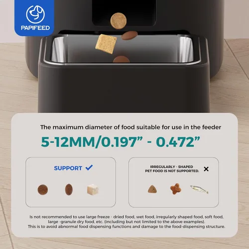 Miniatura 7 de PAPIFEED Comedero automático para gatos con cámara, 1080P HD y visión nocturna, dispensador de comida para gatos de 6 litros con aplicación