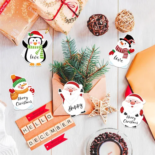 Miniatura 4 de 12 estilos, 240 páginas, notas adhesivas de Navidad, bloc de notas, muñeco de nieve, autoadhesivo, bloc de notas para Navidad, vacaciones, hogar