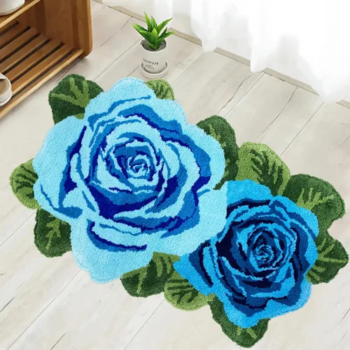 Miniatura 37 de USTIDE Alfombra de girasol esponjosa, alfombra suave y lanuda de flores, hecha a mano, alfombras modernas, lavables, para sala de estar, lavandería