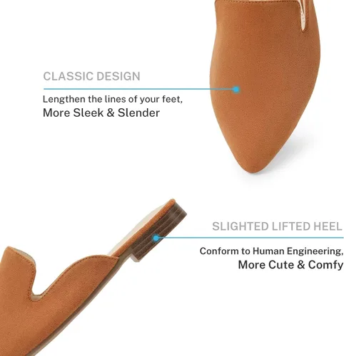 Miniatura 2 de MUSSHOE - Zuecos para mujer, planos, cómodos y puntiagudos