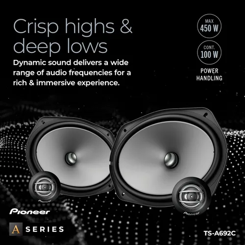 Miniatura 4 de PIONEER TS-A692C, altavoces de audio de 2 vías, rango completo, calidad de sonido clara, fácil instalación y respuesta de graves mejorada, 6