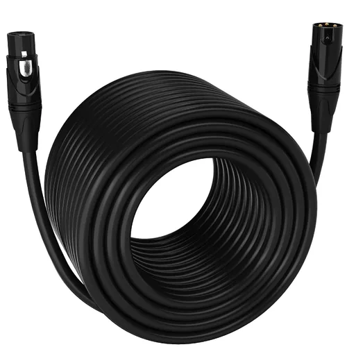 Miniatura 19 de LyxPro Cable de micrófono XLR hembra a macho de ángulo recto de 3 pines de 1.5 pies para altavoces amplificados, interfaz de audio, rendimiento