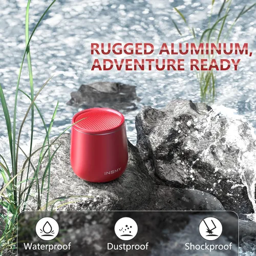 Miniatura 3 de INSMY Altavoz Bluetooth pequeño, mini altavoz inalámbrico portátil impermeable, emparejamiento estéreo de audio rico en graves intensos