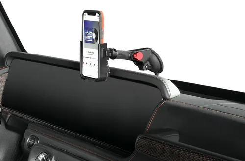 Miniatura 12 de WeatherTech WindshieldFone con extensión - Soporte universal para teléfono de coche montado en el parabrisas - Perillas billet negras