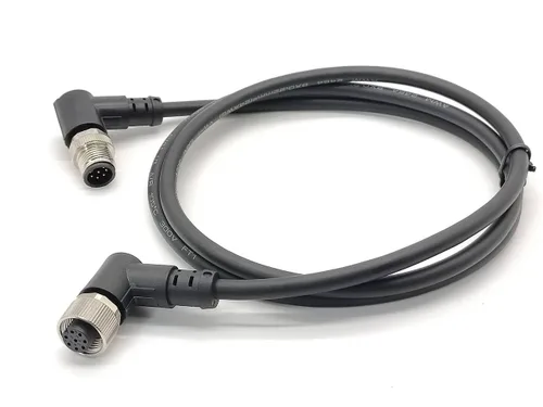 Miniatura 9 de Elecbee M12 Conector de ángulo recto macho a hembra A-Coding 1M AWG22 hembra a macho Cable M12 (5 pines)