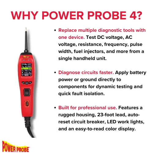 Miniatura 4 de Power Probe IV - [Herramienta de prueba de diagnóstico automotriz, medidor de voltios digital, resistencia de corriente CA/CC, probador de circuito]