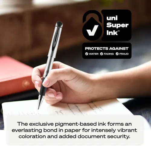 Miniatura 6 de uni-ball Signo 207 Impact Stick - Bolígrafo de gel, 4 bolígrafos negros, bolígrafos de gel de punta gruesa de 0.039 pulgadas, escritura suave, tinta