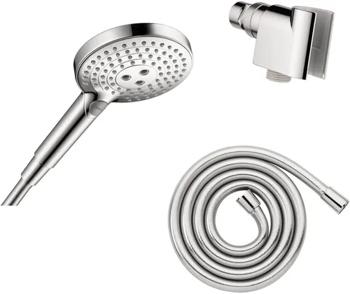 hansgrohe Raindance Select S 04913000 - Juego de cabezal de ducha de mano ajustable de 5 pulgadas, moderno, 3 pulverizadores para lluvia, completo y