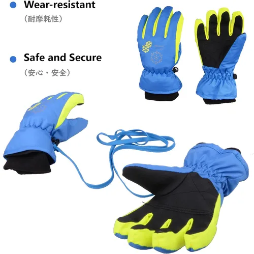 Miniatura 6 de JEELAD Guantes de nieve para niños, guantes de esquí de invierno, guantes de snowboard para niños y niñas, guantes de nieve de invierno