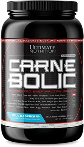 Ultimate Nutrition Carne Bolic - Proteína en polvo de carne de res, batidos de proteína sin lactosa, aptos para paleo y keto, sin azúcar ni
