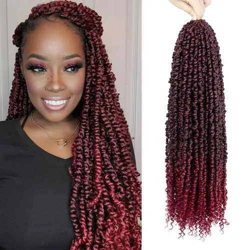 Miniatura 38 de Pelo de Passion Twist – 8 paquetes de 18 pulgadas Passion Twist Crochet para mujeres, cabello rizado pretrenzado Passion Twists extensiones de #2