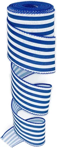 Miniatura 11 de Leecogo Cinta de Pascua con alambre, 1-1/2 x 10 yardas, cinta de rayas amarillas para Pascua, Navidad, corona, primavera, verano, boda, baby shower