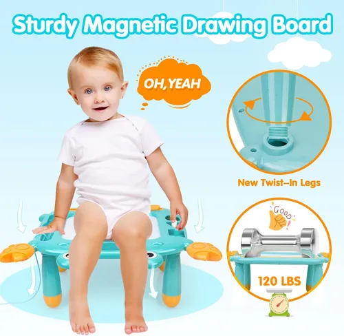 Miniatura 6 de Juguetes para niños pequeños, tablero de dibujo magnético, sin BPA, sin ftalatos, sin PVC, juguetes de bocetos para niños de 3, 4 y 5 años, regalo