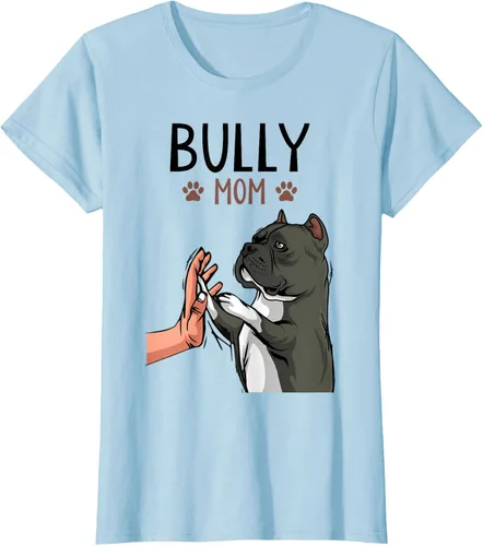 Miniatura 29 de American Bully Mom Cute Dog Mama Camiseta divertida para mujer, Blanco, S